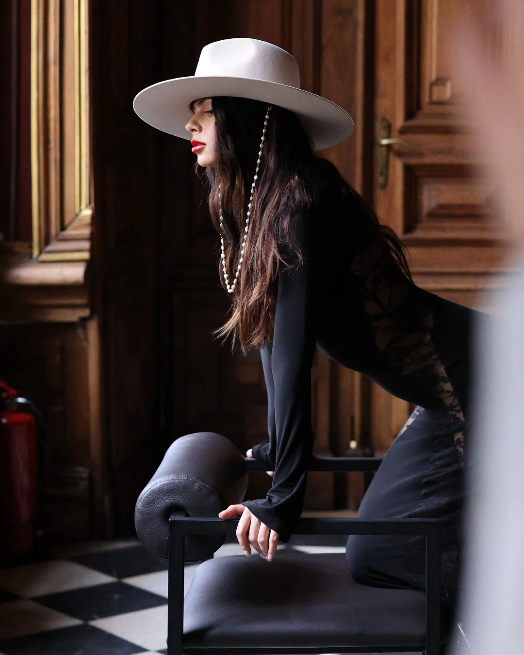 Baroque Pearl Hat Chain - Image 3